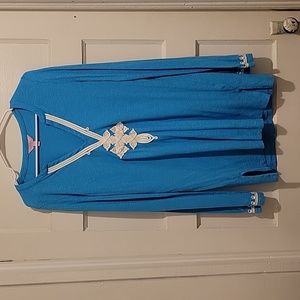 Turquoise Lilly Pulitzer tunic- size large